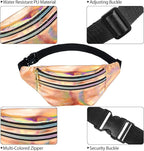Frienda 2 Pieces Holographic Fanny Pack for Women Colorful Sport Waist Bag Pack
