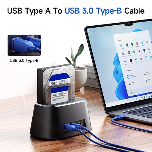 Cable Matters 5Gbps USB 3.0 Cable - 3ft, Short USB A to B Cable, USB3 Cord with Type-B 3.0 Connector for Hard Drive Enclosure/Built-in Hub and More, Blue