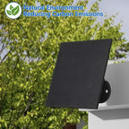 7W Solar Panels for Smart Security Camera, Solar Panel with Micro USB & USB-C Port for DC 5V Outdoor Rechargeable Battery Camera, IP65 Waterproof, 360° Adjustable Security Mount, Black