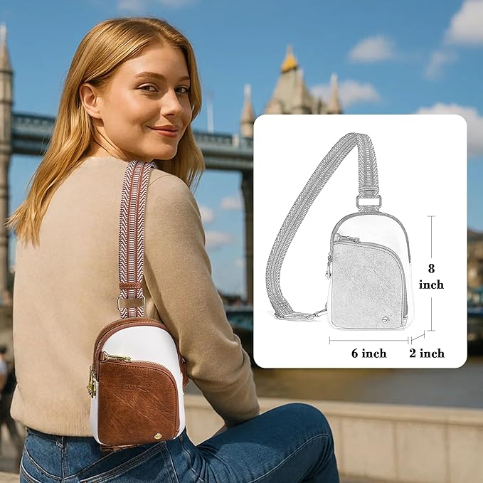 INICAT RFID Blocking Sling Bag, Anti Theft Crossbody Bag for Women, Travel Fanny Pack Style Purse, Vegan Leather