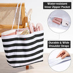 KALIDI Beach Tote Bag Women Large Waterproof Sandproof Shoulder Handbag Packable Grocery Bag Hobo Purse for Picnic Vacation