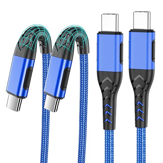 Durcord USB C Cable, Upgarded 2Pack 3ft Fast USB Type C Charging Cable for Android/Phone/Pad/Laptop, Type C Charger Braided USB Cable Compatible withi Phone 16/15/Pro/Plus/Max/Sam.Sung-Blue