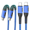 Durcord USB C to USB C Cable, 2Pack 60W 6ft USB C Charger Cable Fast Charging, Type C to Type C Charger Braided Compatible with iPhone 15/Samsung/Android/Phone/Pad/MacBook/Pro/Plus/Max etc. Blue