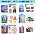 PFEYRPK Lightweight Compression Packing Cubes for Suitcases, Compressible Expandable Travel Packing Organizer with Clear Toiletries and Backpack Bag, Travel Essentials for Carry on Luggage 7 Set