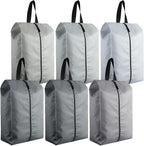 6 Pcs Travel Shoe Bags with Zipper Nylon Portable Waterproof Suitcase Shoe Organizer Packing for Golf(L,Gray)