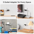[ETL Listed] Cable Matters 3-Pack 3 Way Plug Adapter 15A 1875W, 3 Prong 3 Outlet Adapter, Power Splitter Plug Outlet, 3 Way Electrical Splitter, Black