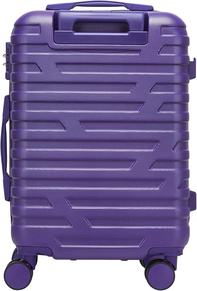 6 Piece Luggage Sets with Bags, Lightweight Expandable Checked Luggage Sets, Hardshell ABS Spinner Wheels Carry on Suitcase with TSA Lock, for Travel, Women Men (Purple, 18/20/24/28inch+2bags)
