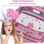 Bagseri Clear Backpack for Girls - 15 Inch Heavy Duty Kids Clear Bookbag for Kindergarten to Grade 2, Transparent School Bag with Reflective Strip, Fits Folders, Rose Pink Butterfly