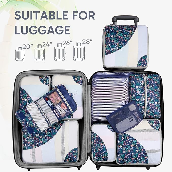 10 Set Packing Cubes for Travel, Gifts for Women Mom,Anti-Tearing Suitcase Organizer,OlarHike Vacation Essentials & Accessories for Cruise Ship