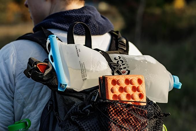 Vecto Water Collection and Filtration Bag (2L, 3L) - 28mm Neck Compatible with Popular Filters - Wide Opening for Easy Water Collection - Lightweight, Compact, Durable Tethered Cap and Slider
