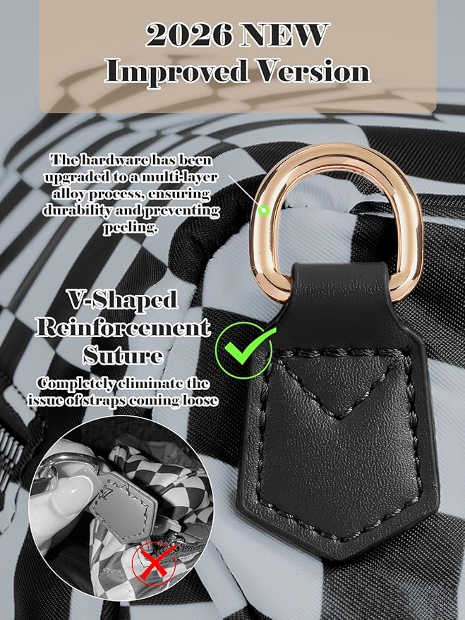 Black and White Checkered Crossbody Bag Bum Bag for Women,Spacious Checkered Purse Fanny Packs Belt Bag