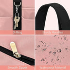Becokan Large Tote Bag for Women Waterproof with 12 Pockets Top Zipper Closure Utility Teacher Nurse Bags for Work School