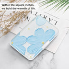 ELFISH Mini RFID Aluminum Wallet Credit Cards Holder Business Card Case Metal ID Case for Men Women(Cerulean Flower)