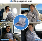3 in 1 Travel Pillow Blanket Set with Removable Flannel Blanket Throw,Hand Warmer Pockets,Pillow (Color6, 50in*60in)