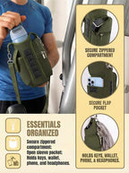 AUPET Magnetic Gym Bag for Men & Women, Small Gym Bag Organizer, Crossbody Magnets Gym Water Bottle Bag Holder Carrier Fits for 18-40oz Owala Yeti Hydro Flask, Workout Pouch for Phone, Keys & Wallet