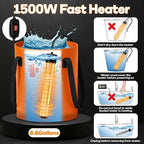 Portable Shower for Camping, Rechargeable Shower Head with LED Light, Filtered Camp Shower Pump, Large Capacity Foldable Bucket, Outdoor Camping Shower for Hiking, RV, Water Plant, Car Wash, Pet Bath