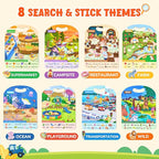JoyCat Reusable Sticker Book Set (4-Pack), Kids Sticker Activity Books, 120+ Stickers for Toddlers, Travel Toys for Car Airplane Road Trips, Preschool Educational Learning Gifts for Boys Girls