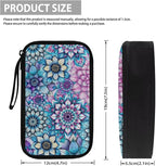 Purple Boho Flower Print Large Electronics Organizer, Travel Cord Organizer, Cable Storage Bag, Tech Accessories Case
