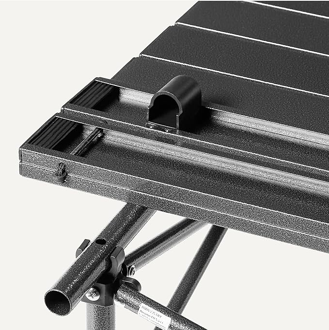 Amazon Basics Portable Folding Aluminum Camping Table, Tall, Black