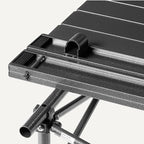 Amazon Basics Portable Folding Aluminum Camping Table, Tall, Black