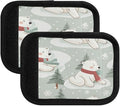 Qilmy Cute Polar Animal Wearing A Red Scarf Luggage Handle Wrap 2Pack Luggage Identifiers Tag Comfort Handle Grips Cover for Stroller Suitcase Bag Airplane Travel Accessories473