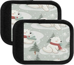 Qilmy Cute Polar Animal Wearing A Red Scarf Luggage Handle Wrap 2Pack Luggage Identifiers Tag Comfort Handle Grips Cover for Stroller Suitcase Bag Airplane Travel Accessories473