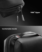 tomtoc Electronic Organizer Accessory Pouch for MacBook Charger, Cables, Power Bank, Hard Drive, Cords, Water-resistant Storage Bag with Removable Card Slots for USB Adapter, Memory Card, Black