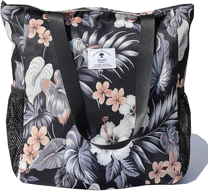 Original Floral Water Resistant Large Tote Bag Shoulder Bag for Gym Beach Travel Daily Bags Upgraded