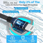 【MFi Certified】iPhone Fast Car Charger, Caiinei 4.8A Dual USB Power Cigarette Lighter iPhone Car Charger Fast Charging Built-in 6FT Lightning Cable for iPhone 14 13 12 11 Pro Max XS Mini XR X SE iPad