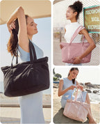 BAGSMART Tote Bag for Women, Tote Bag with Zipper Work Tote with Compartments Nurse Shoulder Hanbag for Travel, Gym