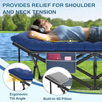 ZENPETIO Oversized XXL Folding Camping Cot, Heavy Duty Sleeping Cot for Adults with Mattress and Pillow, Portable Cot Bed with Carry Bag for Outdoor Camp Travel Home Guest Office, 78x32x18