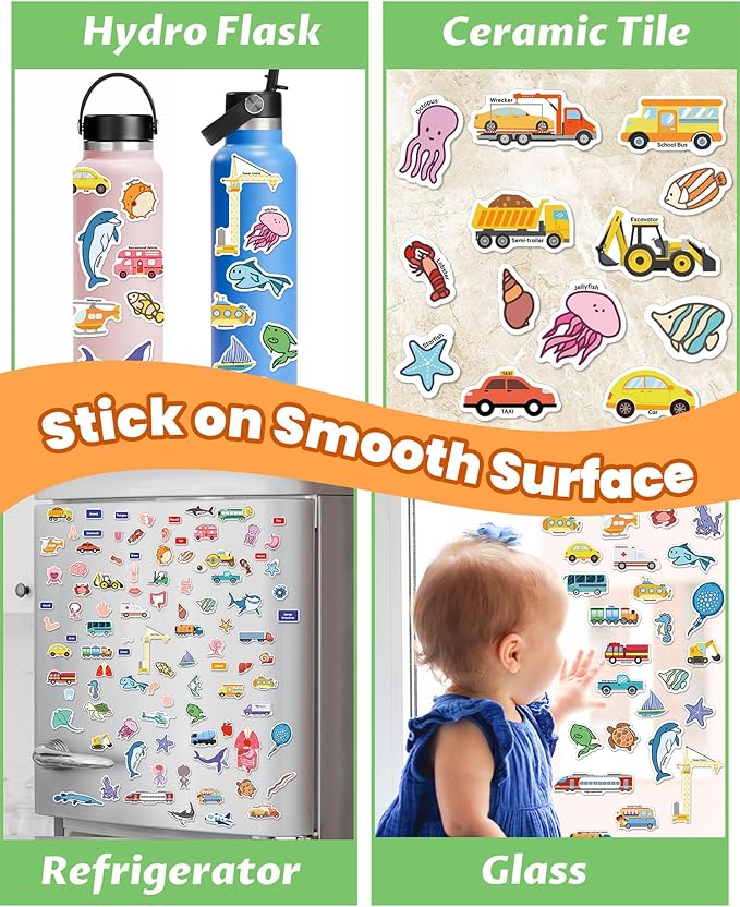 Walenced Reusable Sticker Book for Toddlers, Stickers for Kids, Toddler Sticker Book, Toddler Craft Activities, Toddler Travel Toys Boy Girl Birthday Gifts