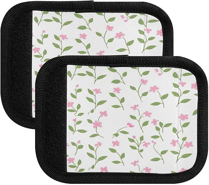 Qilmy Fresh Style Floral Fragments Luggage Handle Wrap 2Pack Luggage Identifiers Tag Comfort Handle Grips Cover for Stroller Suitcase Bag Airplane Travel Accessories1511