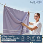 LANE LINEN Outdoor Blanket for Beach Necessities - Large Outdoor Blanket with Soft Pre-Washed, Diamond Weave Design (82"x82"), Beach Supplies for Summer Vacation, or Road Trips – Day Break