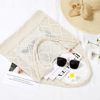 WantGor Crochet Bags, Beach Mesh Tote Bag Womens Shoulder Shopping Handbag Casual Travel Totes Bag Foldable Hobo Bags