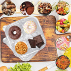 Haawooky 50 Pcs Bento Snack Food Containers,4 Compartment Lunchable Container with Lids,Divided Food Storage Containers For Travel Work School