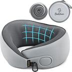 BeeVines Travel Pillow with Carry Case, Memory Foam Neck Pillows for Airplanes, 360° Wrap Around Support for Sleeping, Breathable & Washable Cover for Long Flights, Car & Train Traveling