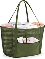 KALIDI Upgrade Version Beach Mesh Tote Bag MAX 27L Large capacity,Shoulder Bag Nylon Hobo Women Casual Foldable Beach Picnic