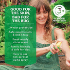 Badger Bug Spray Travel Size, Family Friendly All Natural Mosquito Repellent w/Organic Essential Oils, Smells Great, 3 Hours Effective, Deet-Free, Vegan, Travel Insect Repellent, 2.7 fl oz