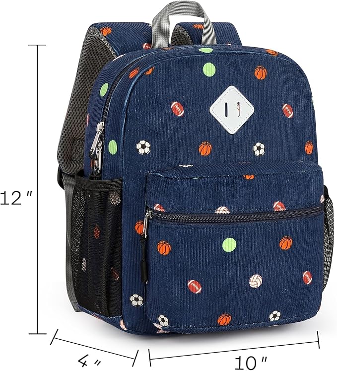 STEAMEDBUN Corduroy Toddler Backpack for Boys Girls 2-4, Kids Preschool Backpack for Kindergarten