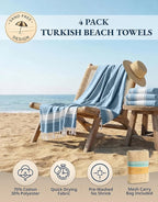 LANE LINEN Beach Towel 4 Pack, Oversized Beach Towels for Adults, Lightweight Travel Beach Towels, Pre-Washed for Soft Hand Feel, Quick Dry Beach Towels, 39"x71" - Sky Blue