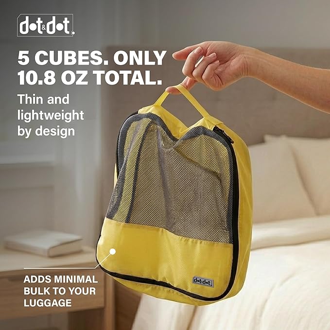 Large Packing Cubes for Travel - 5pc Packing Cubes for Suitcases - Lightweight Luggage Organizer Bags (Non-Compression)