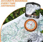 Sportneer Compass Hiking Survival, Camping Accessories Orienteering Compass with Mirror Boy Scout Compass for Kids Gifts Hiking Camping Backpacking Map Navigation