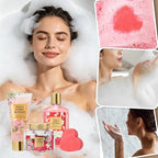 Gifts for Women, Gift Basket - 9 Pcs Rose Bath and Body Gift Basket Set, Spa Gift Set with Shower Gel | Pampering Spa Gift for Christmas, Birthday, Valentines Day, Mothers Day Gift Sets for Mom