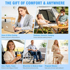 Upgrade Travel Cushion Airplane Seat with No External Pump, 3D Inflatable Seat Cushion, Adjustable Air Cushion with Non-Skid, Coccyx Tailbone Pain Relief Chair Pad for Office, Car, Wheelchair