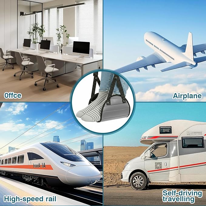 Portable Foot Hammock for air Travel,Airplane Foot Hammock Travel Essentials,