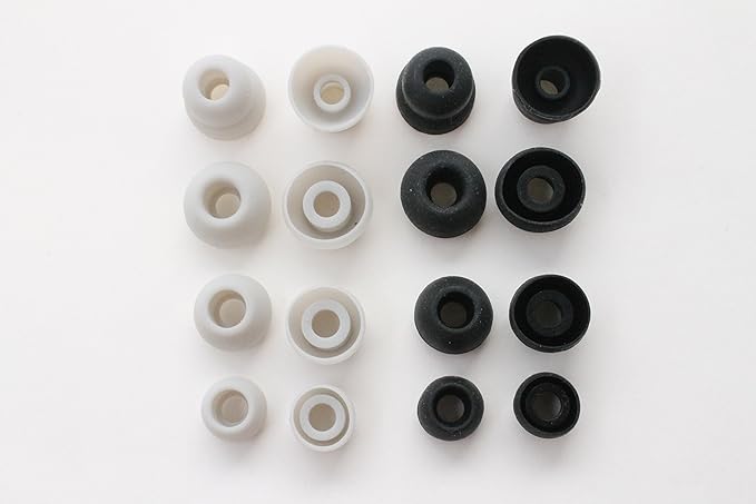 8 Pairs Replacement Eartips Earbuds Eargels Earpads for Powerbeats 2 Wireless Beats by dr dre (Black and Grey)