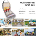 Lovoeo Lunch box Lunch bag for men women Insulated Lunchbox Lunch bags for Work Picnic Travel (Light grey)