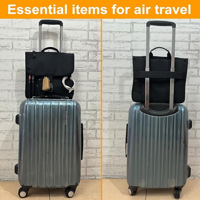 Airplane Seat Storage Pocket, International Travel Essentials,Airplane Pocket Organizer, Airplane Travel Accessories,Removable Toiletry Bag Designed