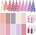 EBOOT 10 Pack Oversized Beach Towel Set Extra Large Pool Towels Microfiber Quick Dry Swim Blanket for Adult Women Men Face Hand Body Bath Travel Pool(Fancy Color,36 x 72 Inch,Cabana Stripe)